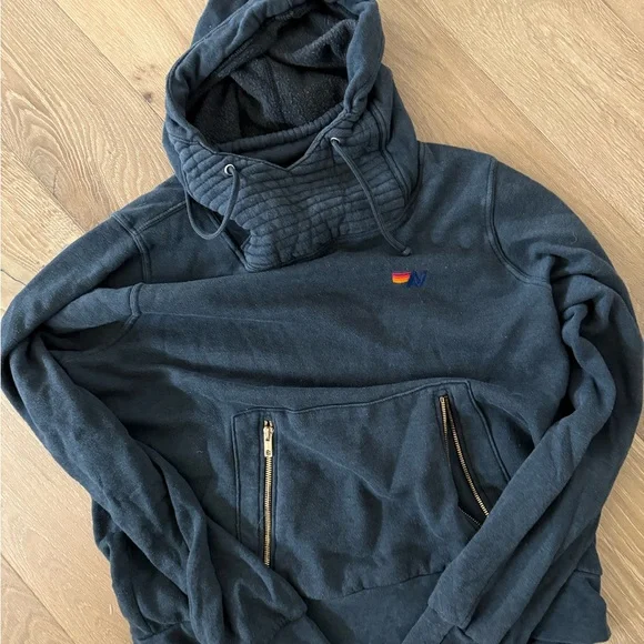 Aviator Nation Dark navy Hoodie with Embroidered Logo - Picture 1 of 2